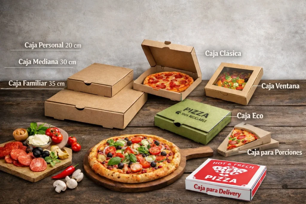 medidas de cajas de pizza