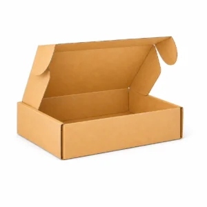 Caja de envio 26x14x6.5 cm abierta, interior de carton microcorrugado kraft