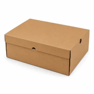 Caja baul para zapatos 30x20x12 cm cerrada en carton microcorrugado kraft
